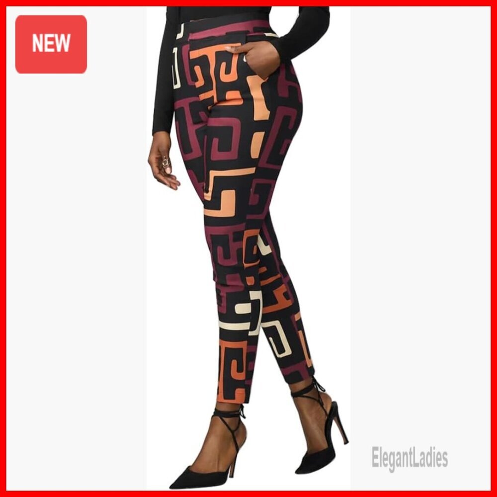 Stretch African Print Blazer Pants Suit Regular Plus Sizes Professional Chic